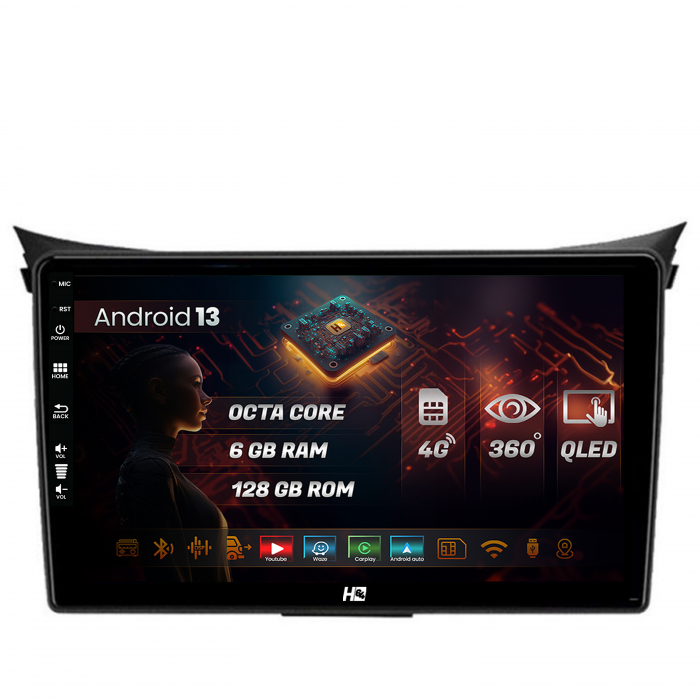 Navigatie Android 13 Hyundai I30 6+128GB CM | Hub64.ro [1]