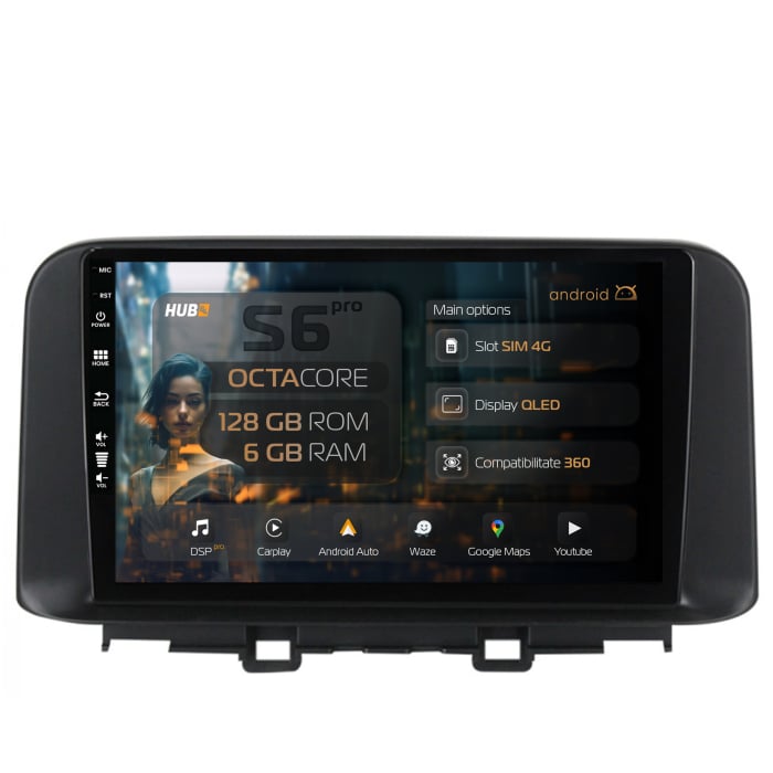 Carplay Android 13 Hyundai Kona (2018+) 6GB | Hub64.ro [1]