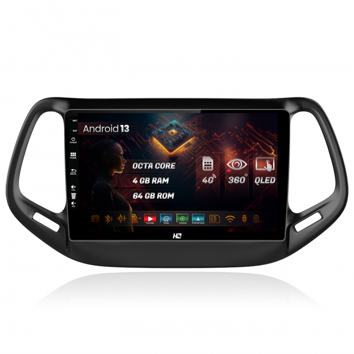 QLED Android Jeep Compass 2016+ 4GB | Hub64.ro [1]