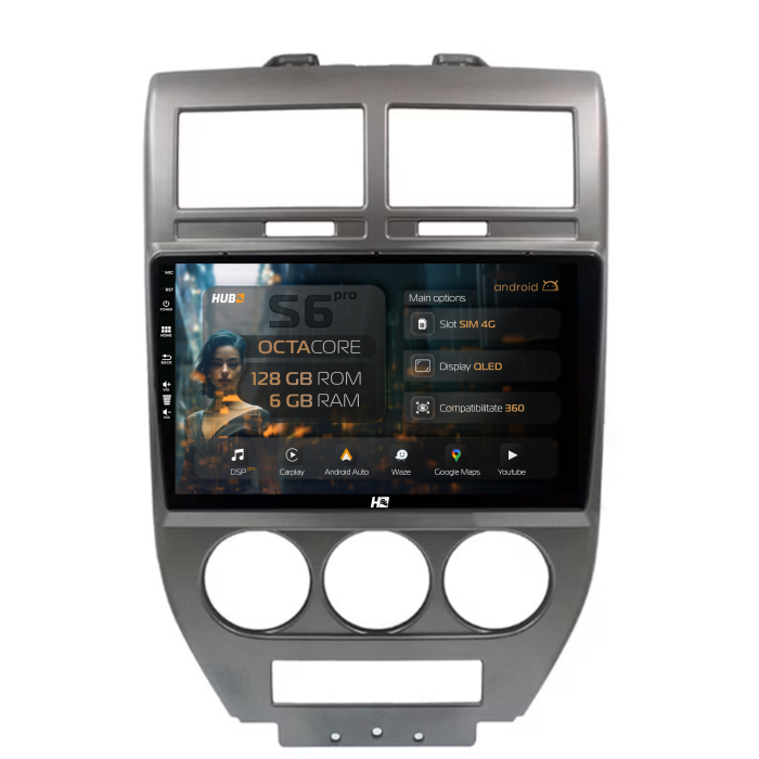 Android 4G 6GB Jeep Compass 2006-2010 6GB | Hub64.ro [1]