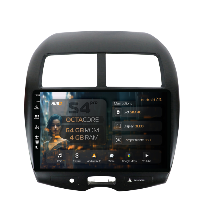 Navigatie QLED Mitsubishi ASX / Peugeot 4008 (2010-2015) Android 4+64GB | Hub64.ro [1]
