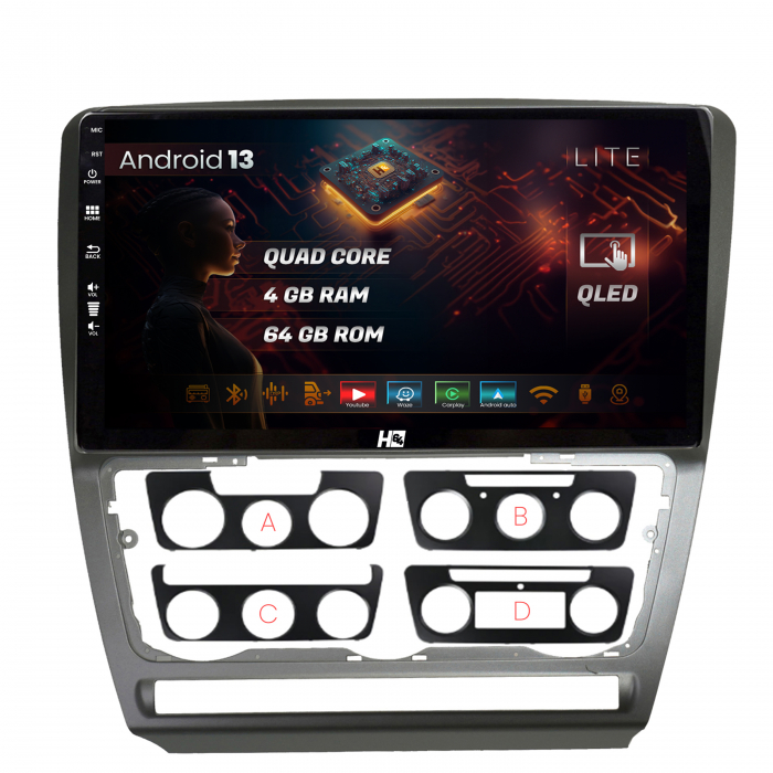 Navigatie QLED Android 13 Skoda Octavia 2 | Hub64.ro [1]