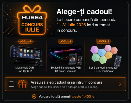 MISC - [JULY Contest – HUB64 - 1400LEI PREMII] Înscriere automată la concurs pentru achizițiile din perioada 1 Iulie - 31 Iulie 2026. Extragere: 5 August.