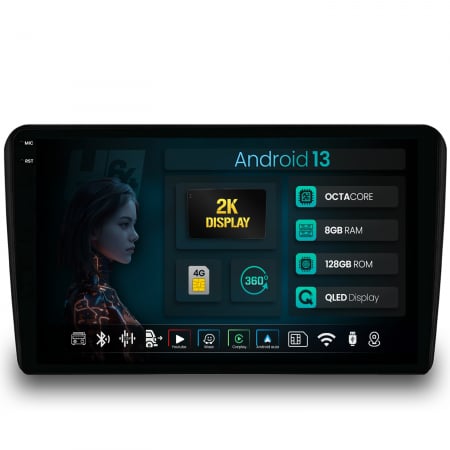 A3 8P 2003-2013 - Navigatie Android 13 Audi A3/ S3/ RS3 8GB | Hub64.ro