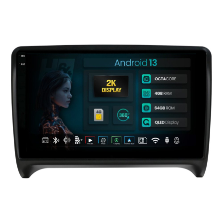 Navigații Audi TT 8J 2006-2014 - Navigatie 2K Android Audi TT 1280x720 QLED| Hub64.ro