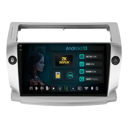 Navigații Citroen C4 2004-2010 - Navigatie 2K Android Citroen C4 (2004-2010) 4GB | Hub64.ro