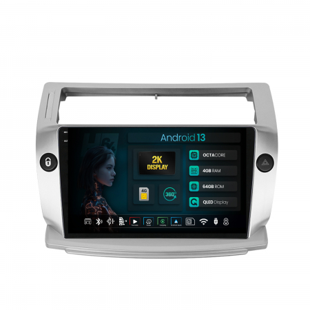 C4 2004-2010 - Navigatie 2K Android 13 Citroen C4 QLED | Hub64.ro