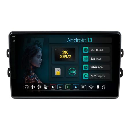 Navigații Dacia Dokker 2012-2022 - Navigatie Android DACIA 8+128GB OCTACORE | Hub64.ro
