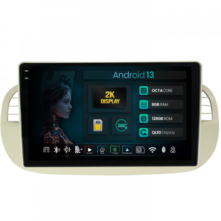 Navigații Fiat 500 (2007-2014) - Navigatie Fiat 500 2007-2014 8GB Slot 4G | Hub64.ro
