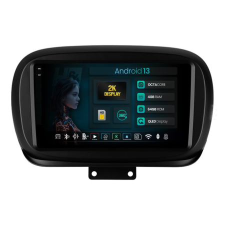 Navigații Fiat 500X 2014-2024 - Navigatie 2K Android Fiat 500X (2014-2024) 4GB | Hub64.ro