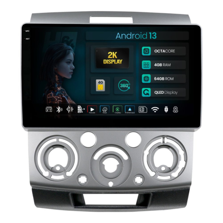 Navigații Ford Ranger 2007-2012 - Navigatie 2K Android Ford Ranger / Mazda BT50 (2007-2012) QLED | Hub64.ro