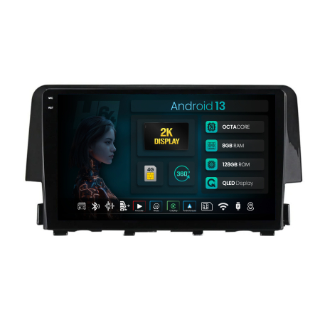 Navigații auto dedicate - Navigatie Android Honda Civic X 8GB | Hub64.ro