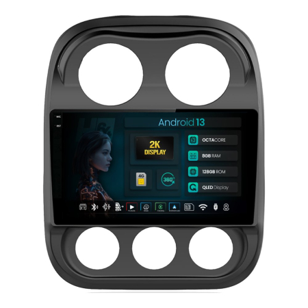 Navigații Jeep Compass 2010-2016 - Navigatie 2K Android Jeep Compass (2010-2016) 8GB | Hub64.ro