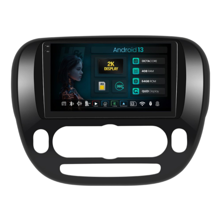 Navigații Kia Soul 2014-2019 - Navigatie 2K Android Kia Soul (2014-2019), climă manuală 4GB | Hub64.ro