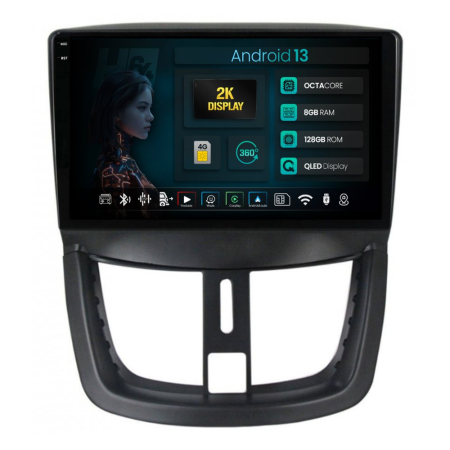 Navigații Peugeot 207 (2006-2015) - Navigatie Android Peugeot 207 8+128GB | Hub64.ro