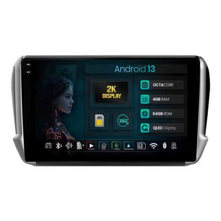 Navigații Peugeot 2008 (2013-2019) - Navigatie 2K QLED Peugeot 208/2008 4GB | Hub64.ro