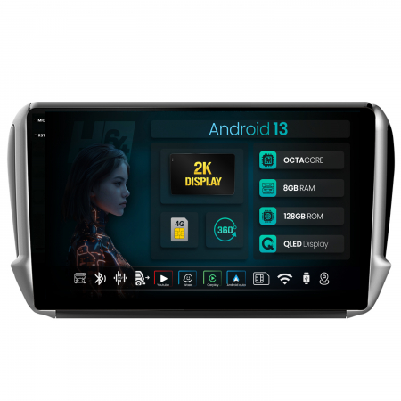208 (2012-2019) - Navigatie Android Peugeot 208/2008 8GB | Hub64.ro