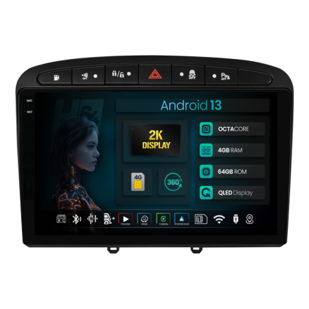 Navigații Peugeot 308 (2008-2013) - Navigatie 2K Android Peugeot 308/408 QLED | Hub64.ro
