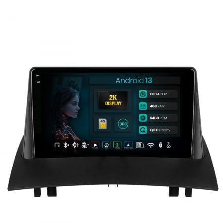 Megane II 2003-2009 - Navigatie 2K Android 13 Renault Megane 2 9" QLED | Hub64.ro