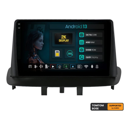 Navigații Renault Megane III 2009-2016 - Navigatie 2K QLED 10 Renault Megane 3/Fluence | Hub64.ro