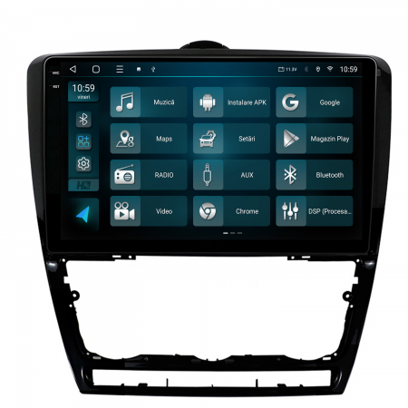 Navigatie 2K QLED Android 13 Skoda Octavia 2 | Hub64.ro [2]