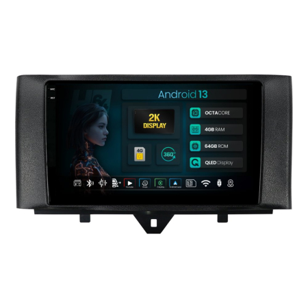 Navigații Smart FORTWO 2010-2015 - Navigatie 2K Android Smart Fortwo (2010-2015) 4GB | Hub64.ro