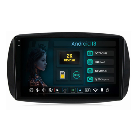 Navigații Smart FORFOUR 2014-2021 - Navigatie 2K Android Smart Fortwo / Forfour (2016+) 8GB | Hub64.ro