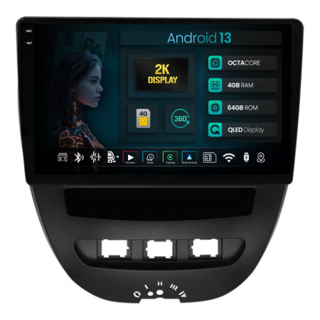 Navigații Toyota Aygo 2005-2014 - Navigatie 2K Android Citroen C1 (2005-2014) 4GB | Hub64.ro