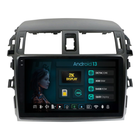 Navigații Toyota Corolla 2007-2013 - Navigatie 2K Android Toyota Corolla QLED | Hub64.ro