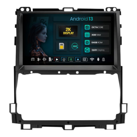 Navigații Toyota Land Cruiser Prado J120 2002-2009 - Navigatie 2K Android Toyota Prado QLED | Hub64.ro