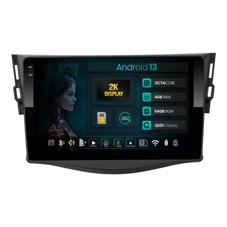 Navigații Toyota RAV4 2006-2012 - Android Toyota RAV4 06-13 4GB QLED | Hub64.ro