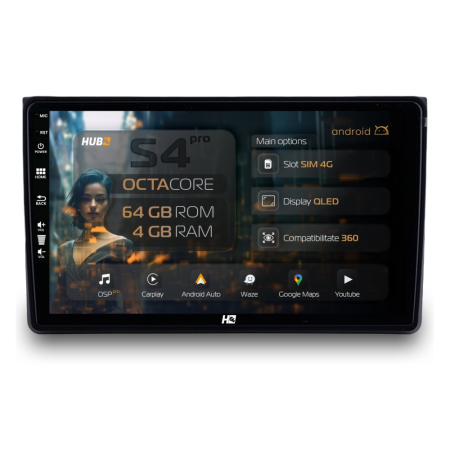 Navigații Audi A4 B6/B7 2000-2008 - Android A4(B6/B7) / Seat Exeo QLED | Hub64.ro