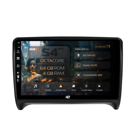 TT 2006-2014 - Navigatie Android 13 Audi TT 1280x720 QLED| Hub64.ro