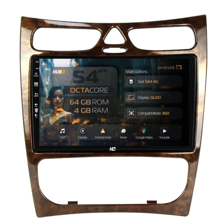 CLK 2002-2009 - Navigatie Android 13 Benz CLK (W209) (2002-2006) QLED | Hub64.ro