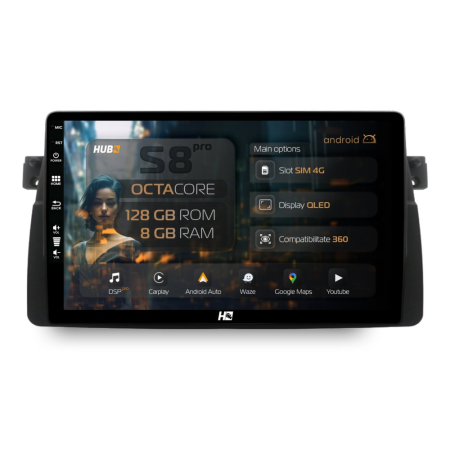 Navigații BMW Seria 3 E46 1998-2005 - Navigatie Android BMW E46 8+128GB | Hub64.ro