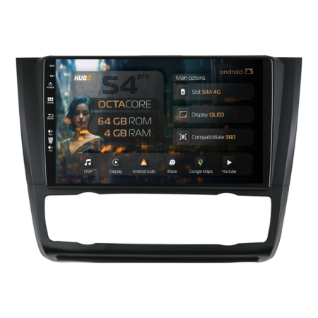 Navigații BMW Seria 1 E81/E82/E87/E88 2004-2013 - Android BMW Seria 1 9inch AC QLED | Hub64.ro