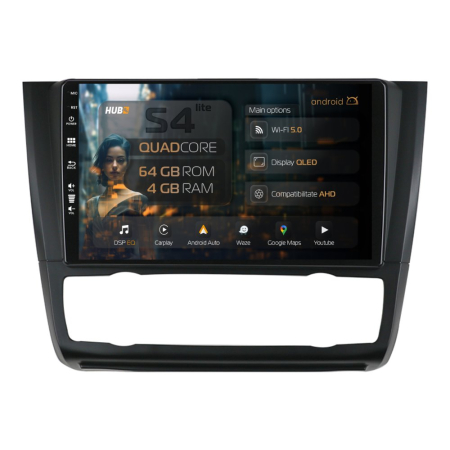 Navigații BMW Seria 1 E81/E82/E87/E88 2004-2013 - Android BMW Seria 1 9inch AC QLED | Hub64.ro