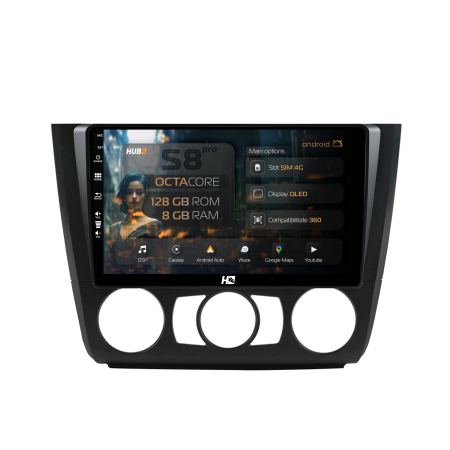 Seria 1 E87 2004-2017 - Navigatie Android 13 BMW Seria 1 8GB M AC | Hub64.ro