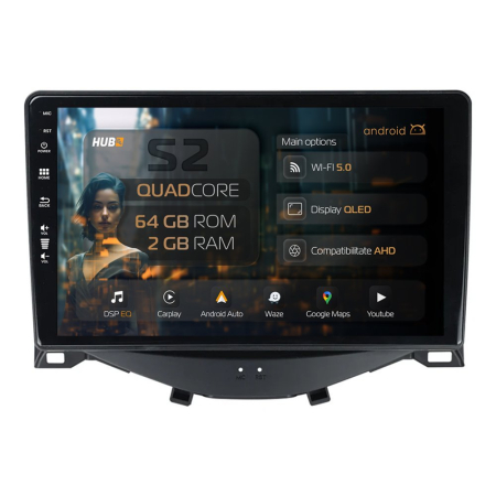 Navigații Toyota Aygo 2014-2022 - Navigatie Android Citroen C1 / Peugeot 108 / Toyota AYGO (2014-2022) 2GB | Hub64.ro