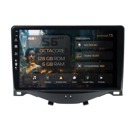 C1 2014-2022 - Navigatie Android Citroen C1 / Peugeot 108 / Toyota AYGO (2014-2022) 6GB | Hub64.ro