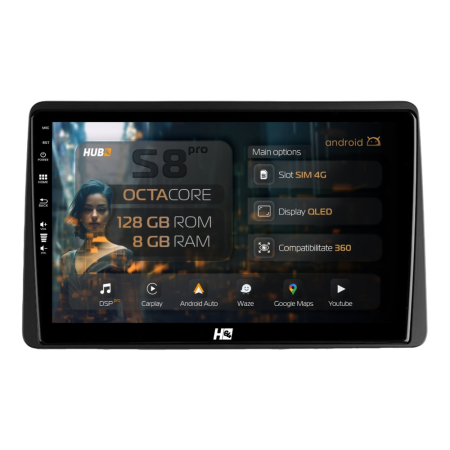 Navigații Dacia Duster II 2018-2024 - Navigatie Android Dacia Duster 2018+ 8GB | Hub64.ro