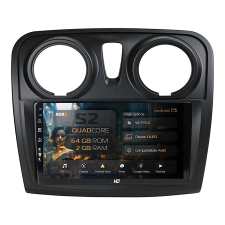 Navigații Dacia Logan 2012-2020 - Navigatie Carplay Android Dacia 9" 2GB | Hub64.ro