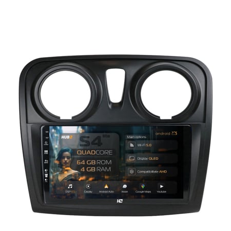 Sandero 2012-2020 - Navigatie Android 13 Dacia 9" QLED | Hub64.ro