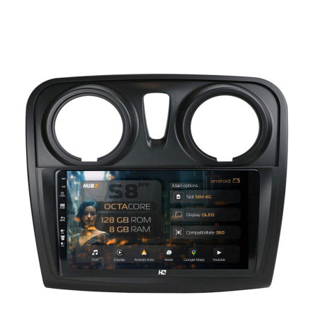 Logan 2012-2020 - Navigatie Android 13 Dacia 9" 8+128GB | Hub64.ro