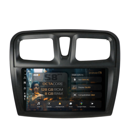Logan 2012-2020 - Navigatie Android 13 Dacia Sandero 8GB | Hub64.ro
