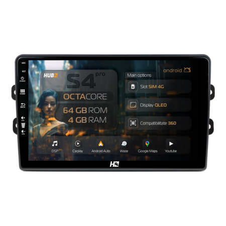 Navigații Renault Captur 2013-2019 - Navigatie Android DACIA 4+64GB OCTACORE | Hub64.ro