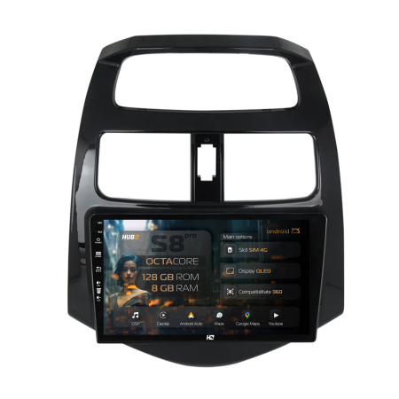 Spark 2010-2014 - Navigatie Android 13 Daewoo Matiz / Chevrolet Spark (2010 - 2014) 8GB | Hub64.ro