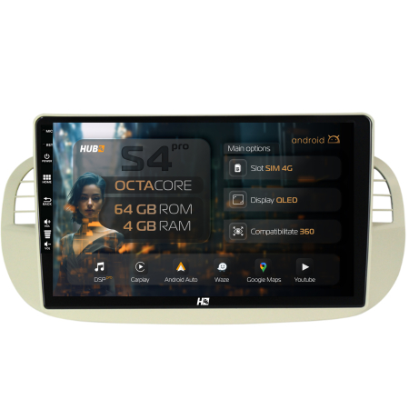Navigatie Fiat 500 2007-2014 4GB 4G | Hub64.ro [0]