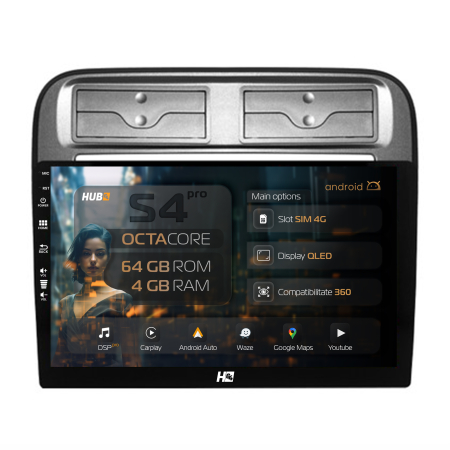 Navigații Fiat Linea 2007-2014 - Navigatie QLED Fiat Punto / Linea (2007-2014) 4GB | Hub64.ro