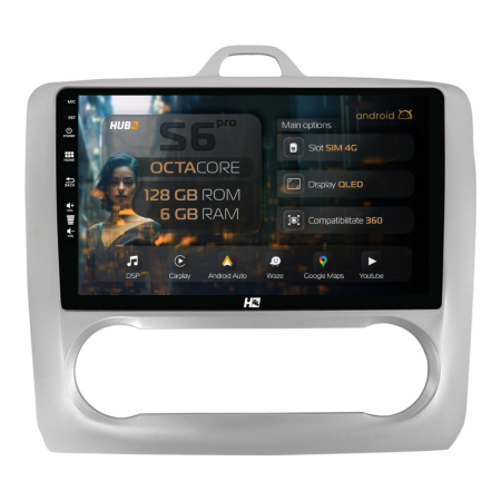 Navigații Ford Focus MK2 2004-2011 - Navigatie Android Ford Focus AC 4G 6GB | Hub64.ro